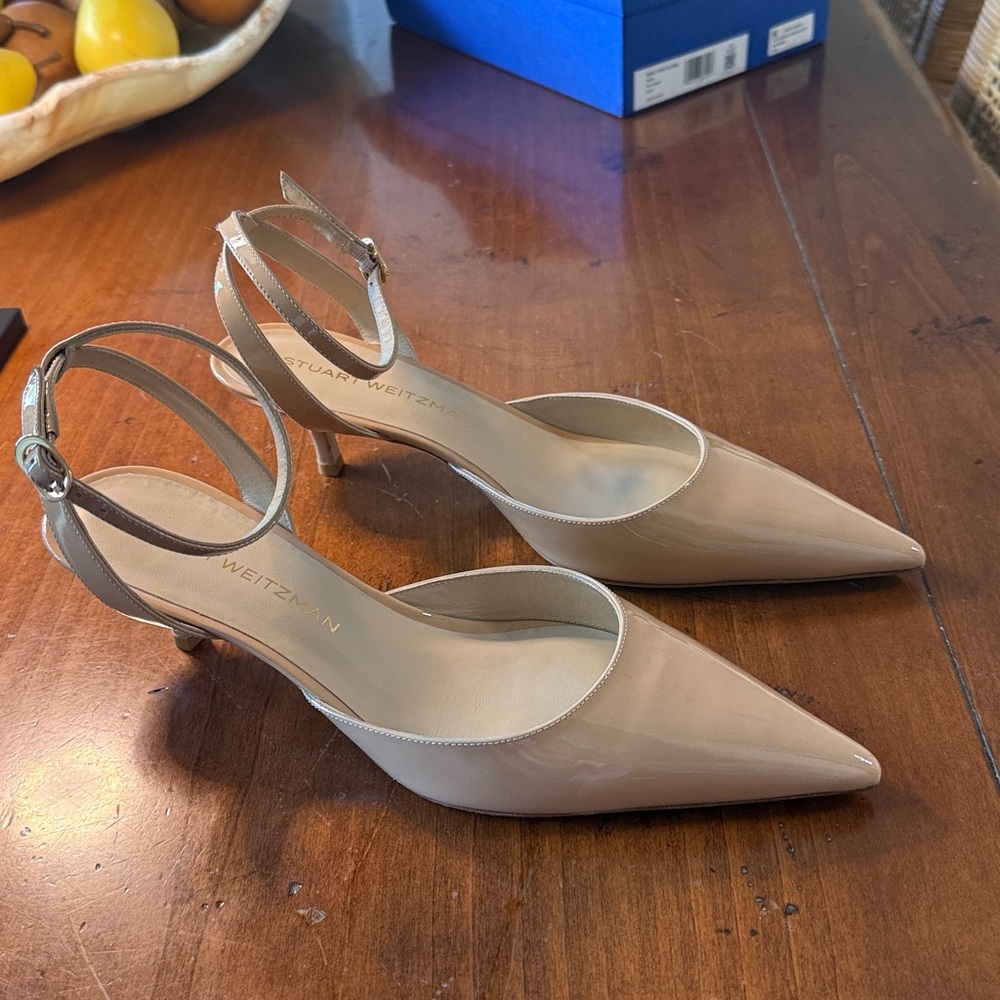 Stuart Weitzman Barelythere 50 Pump in Adobe Patent